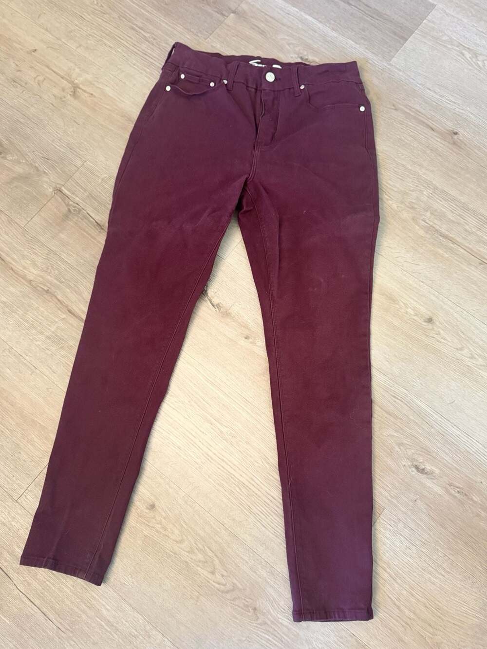 Seven 7 Maroon Mid-Rise Skinny Jeans Size 12
